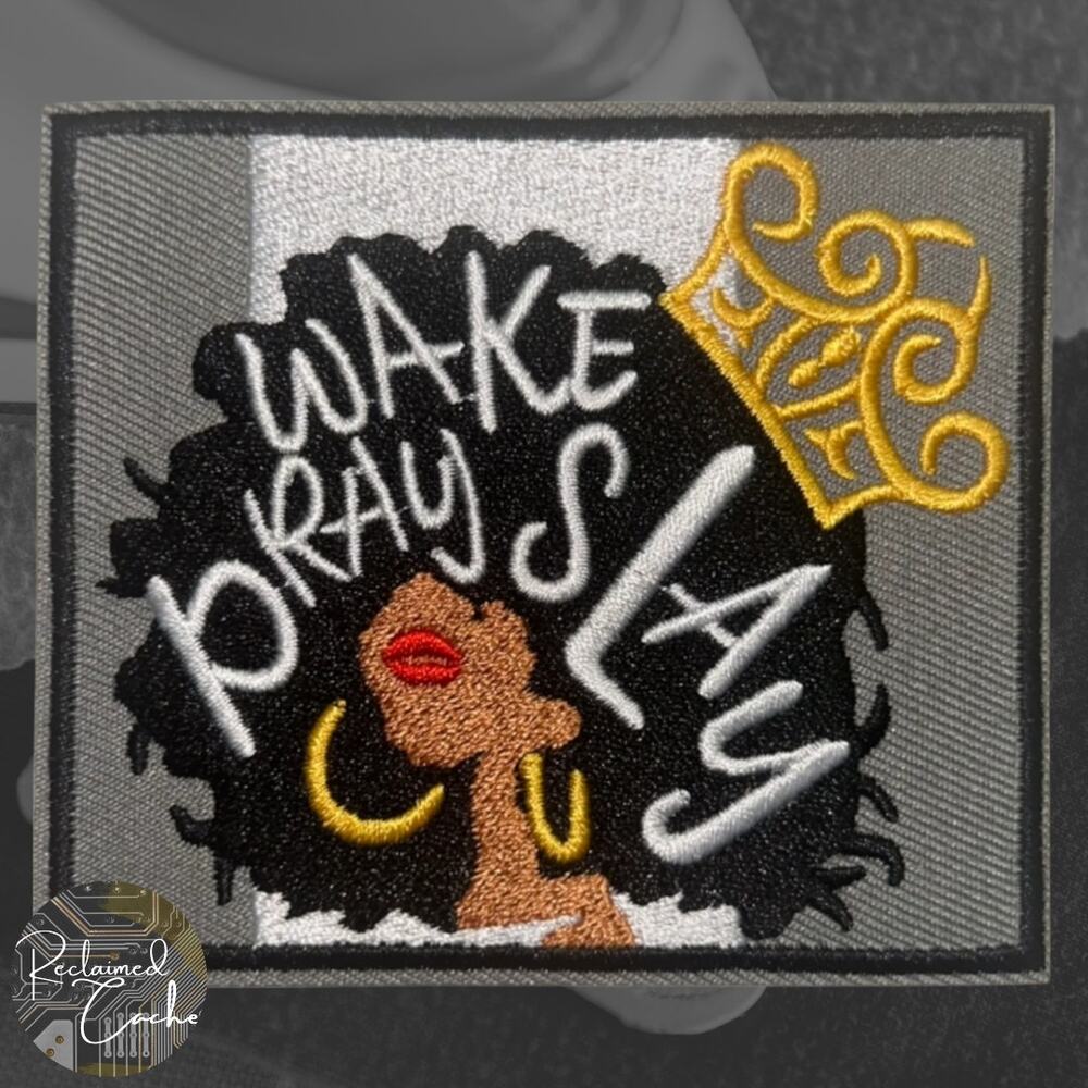 Wake Pray Slay Iron On Patch